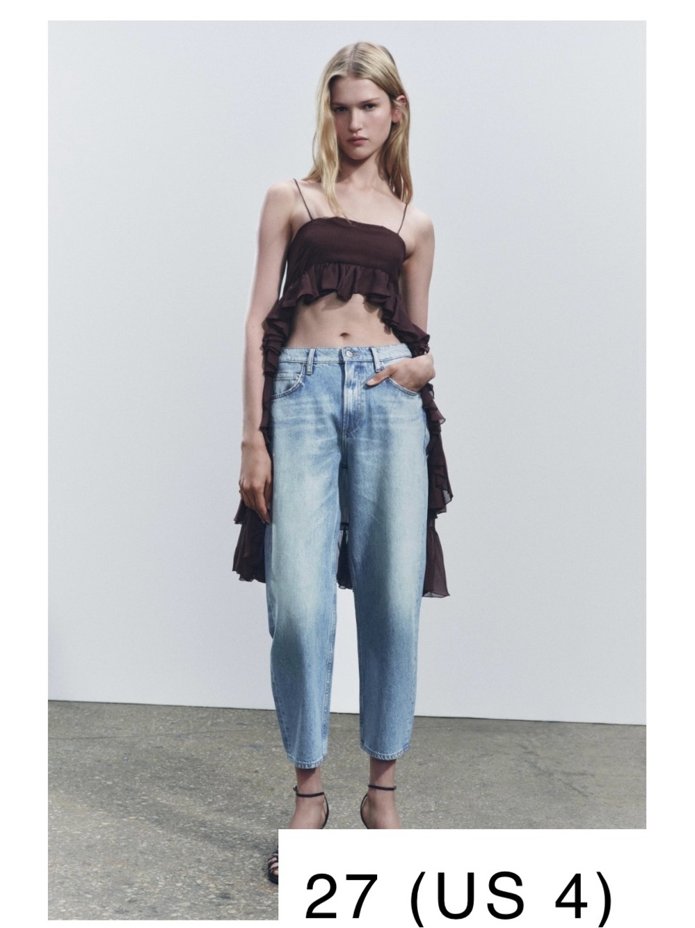 NWT ZARA COATED EFFECT JEANSZW COLLECTION SIZE 4